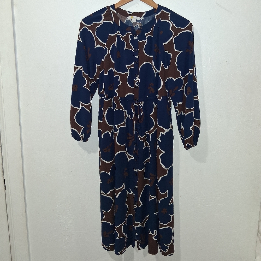 BODEN Floral Tie Front Dress - Picture 4 of 8
